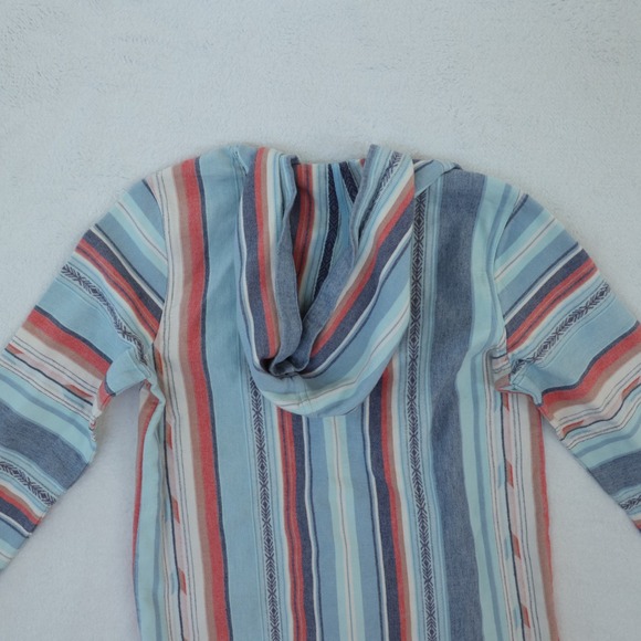 Faherty Baja Poncho Women's Medium Beacon Paradise Stripes Pullover Hoodie Boho - Picture 5 of 10